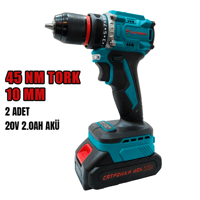 CATPOWER KÖMÜRSÜZ AKÜLÜ VİDALAMA CAT1515 Li-ion (SET) 10 MM 20V 2.0 Ah resmi